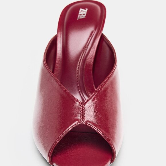 BNWT ZARA OPE N TOE SANDALS Burgundy Red 36 - Picture 5 of 6
